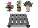 Clanmacy 2X Wpc Rulli Per Piante 30X30 Cm Rulli Per Fiori Fino A 80 Kg Roll Coaster Roll Board Square Grey