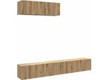 Vidaxl Mobili Tv A Parete 3 Pz. Rovere Artigianale 100X30X30 Cm Materiale A Base Di Legno