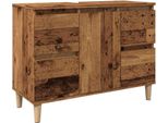 Syfax™ Mobile Lavabo Legno Antico 80X33X60 Cm In Legno Multistrato