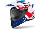 Casco Motocross Airoh Commander 2 Reveal, Bianco/Blu/Rosso, S (55/56)