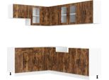 Vidaxl Set Di Mobili Da Cucina Da 11 Pezzi In Legno Di Quercia Affumicata Porto