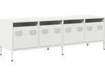 Vidaxl Mobile Tv Bianco 135X39X43,5 Cm Acciaio Laminato A Freddo