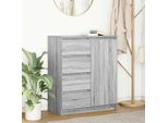 Vetrina Design Con Cassetti Grigio Sonoma 71X35X84 Cm In Legno - Cassettiere 2025 New4937093 1Pacco