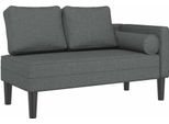 Vidaxl Chaise Longue Con Cuscino In Tessuto Grigio Scuro