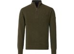 Redmond Casual Uomo Maglia Troyer Cerniera Comfort Cotone Verde Oliva Xxl