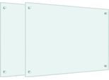 Vidaxl Alzatina Da Cucina 2 Pz. Vetro Temperato Bianco 70X50 Cm