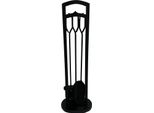 Strumenti Per Caminetto. 70 Cm, Metallo Nero, Set Da 3 Pezzi. Con Supporto