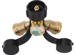 2 Vie Gas Propano Splitter Ottone Pol A Qcc1 Y Tipo Splitter Propano Con Manometro Per Riscaldatori Barbecue Grill