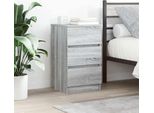 Maison Exclusive - Comodino Con 3 Cassetti Grigio Sonoma 39X35X65 Cm