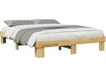 Vidaxl Letto In Legno Massiccio Senza Materasso 140X190 Cm In Legno Di Quercia