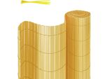 Jayseuw Pvc Privacy Schermo Recinzione Privacy Per Recinzione Giardino Resistente Alle Intemperie Bambù 120X700Cm