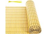 Jayseuw Pvc Privacy Schermo Recinzione Privacy Per Recinzione Giardino Resistente Alle Intemperie Bambù 100X300Cm