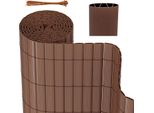 Jayseuw Pvc Privacy Schermo Recinzione Privacy Per Recinzione Giardino Resistente Alle Intemperie Marrone 90X700Cm