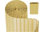 Jayseuw Pvc Privacy Schermo Recinzione Privacy Per Recinzione Giardino Resistente Alle Intemperie Bambù 160X1000Cm