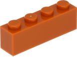 Lego® 10 Pezzi 3010 Mattoncini 1X4 Parte Basic 10 Arancione Scuro
