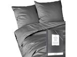 Deco4Home Biancheria Da Letto Maco Satin Pure | 220X200Cm | Trim | Grigio Scuro