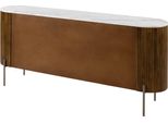MASSIVMOEBEL24 | Credenza In Legno Di Mango 180X40X76 Laccato Marrone - Marmo Bianco Barcelona #201