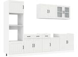 Vidaxl Set Di Armadietti Da Cucina Da 7 Pezzi Lucca In Materiale Ligneo Bianco Lucido