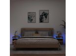 Vidaxl Comodini Con Luci Led 2 Pz. Aspetto Legno Vecchio 40X39X48,5 Cm