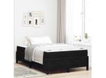 Vidaxl Struttura Letto Con Materasso Nero 120 X 190 Cm In Tessuto