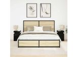 Vidaxl Comodino 2 Pezzi Rovere Nero 35 X 39 X 55 Cm Materiale A Base Di Legno