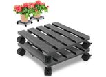 Jayseuw 2X Wpc Rullo Per Piante 30X30 Cm Rullo Per Fiori Fino A 80 Kg Tappeto Rotante Tavola Rotante Quadrato Grigio