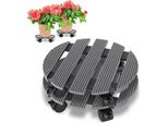 Jayseuw 2X Wpc Rullo Per Piante 30X7,5 Cm Rullo Per Fiori Fino A 80 Kg Tappeto Rotante Tavola Rotonda Grigio