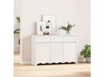 Vidaxl Credenza Drammen Bianco 114 X 43 X 75,5 Cm In Legno Di Pino Massiccio