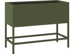 Vidaxl Fioriera Da Giardino A Letto Rialzato Verde Oliva 60 X 26 X 45 Cm In Acciaio