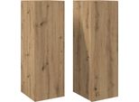 Vidaxl Mobili Tv 2 Pz. Rovere Artigianale 30,5X30X90 Cm Materiale A Base Di Legno