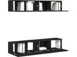 Vidaxl Set Di Mobili Tv 4 Pezzi Look Rovere Nero 80 X 30 X 30 Cm