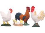 4PCS Figurine Di Pollo Della Fattoria Simulato Set Gallo Gallina Pulcini Animali Decorativi Per La Celebrazione Di Pasqua
