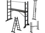 Jayseuw Ponteggi Di Lavoro Impalcatura Impalcatura Piattaforma Di Lavoro Scala Impalcatura Scaletta Multi Ponteggio, Nero