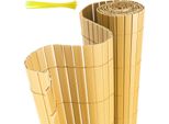 Jayseuw Pvc Privacy Schermo Recinzione Privacy Per Recinzione Giardino Resistente Alle Intemperie Bambù 180X900Cm