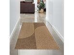 Tappeto Per Interni Ed Esterni Con Motivo Geometrico A Fiocco In Marrone Beige Dimensioni - 80 X 150 Cm