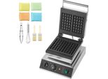 Succebuy Ferro Per Waffle Commerciale, 2 Pezzi, Rettangolare, 2000 W, Acciaio Inossidabile Antiaderente, Controllo Della Temperatura E Del Tempo, Maniglia, Per Ristoranti, Panetterie, Snack Bar, Famiglie