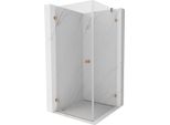 Mexen Lunar-B Cabina Doccia Battente Sinistra 100 X 100 Cm, Trasparente, Rame Spazzolato - 832-100-100-65-00-L