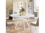 Tribesigns Tavolo Da Pranzo Rotondo Per 120 Cm, Tavolo Da Cucina Moderno, Piccolo Tavolo Da Pranzo Per Sala Da Pranzo, Soggiorno, Bianco (Solo Tavolo)