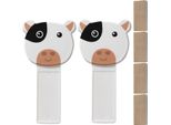 2Pcs Cartoon Cover Lifter Humanized Toilet Bowl Seat Lift Handle For Bathroom Householdcow (Maniglia Di Sollevamento Del Sedile Della Toilette Umanizzata Per Il Bagno)