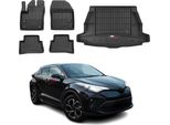 Omac Set Tappetini E Fodera Bagagliaio Per Toyota C-HR 2016-2025 Gomma Nera 5X