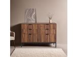 Cassettiera A 6 Cassetti In Mdf Con Decoro Melaminico Legno Scuro - Oviala Dave