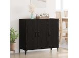 Vidaxl Credenza Look Rovere Nero 34 X 90 X 80 Cm Materiale A Base Di Legno