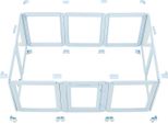 Succebuy Box Per Cuccioli, 1930 X 1245 X 765 Mm, Box Con Finestre Trasparenti E Serratura, Telaio In Pe Blu, Box Per Cani, Box Per Cani, Box Per Animali Per Cani Di Grossa Taglia