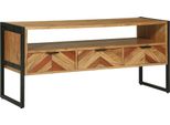 Vidaxl Mobile Tv Marrone 100 X 35 X 50 Cm In Legno Massiccio Di Acacia