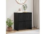 Vidaxl Credenza Look Rovere Nero 70 X 41 X 75 Cm Materiale A Base Di Legno