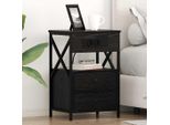 Design New Comodino Rovere Nero 40 X 31 X 60 Cm Legno Ingegnerizzato - Comodini E Armadi Mobili2025 CHY6745941 1Pacco