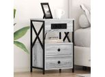 Maison Exclusive - Comodino Sonoma Grigio 40 X 31 X 60 Cm Materiale Ligneo