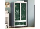 Vidaxl Armadio Lavagna Roros Grigio E Bianco 90 X 45 X 165 Cm