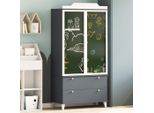 Vidaxl Armadio Lavagna Roros Grigio E Bianco 90 X 45 X 180 Cm
