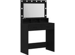 Syfax™ Tavolo Da Trucco Rovere Nero 79 X 41 X 135 Cm Legno Multistrato